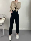 Coco 8011 Windproof space Pants for women 2022 Winter thickened sweatpants made of tweed, strapless, elastic waist casual sport pants Specification image